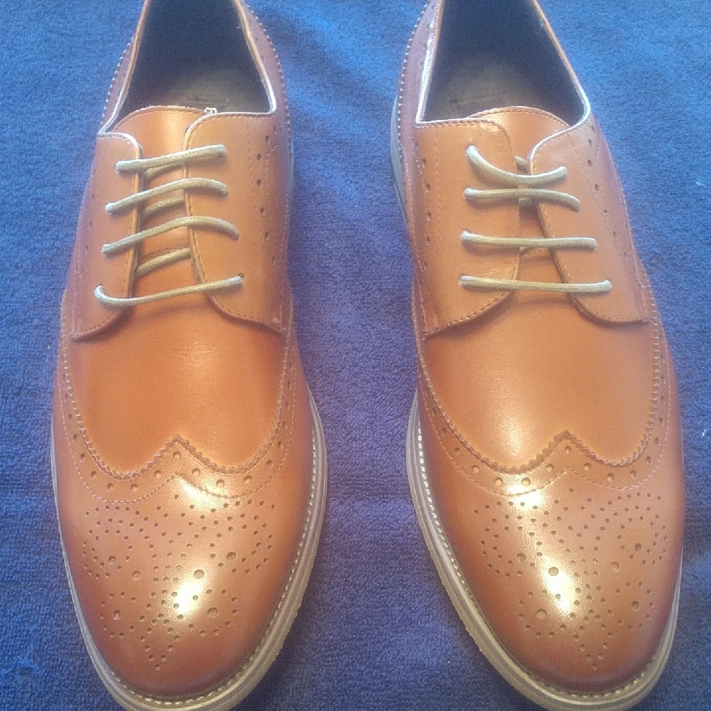 Elegant Tan Leather Men's Oxfords